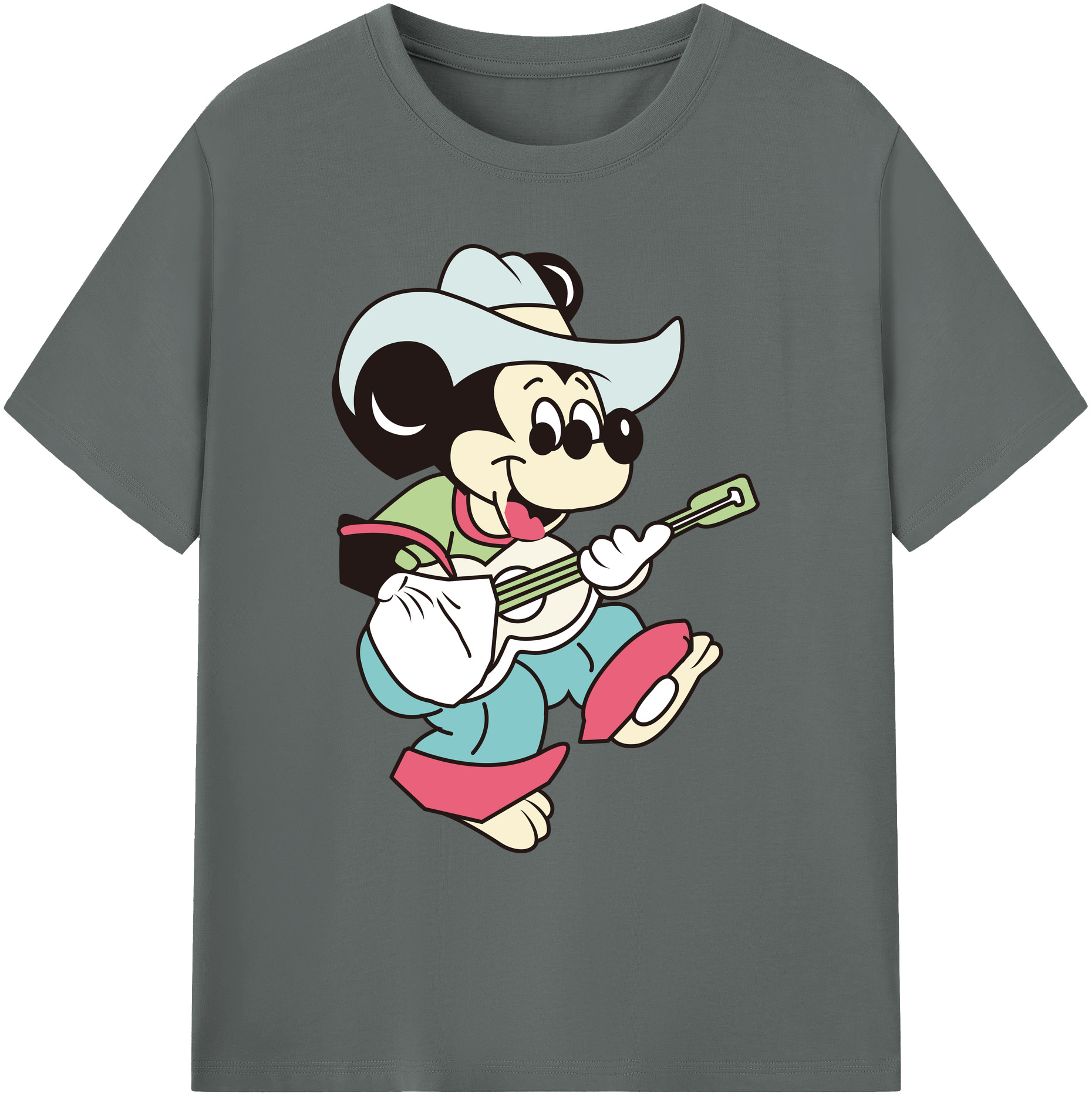 ミッキーマウス Mickey Mouse 綿100％ メンズ半袖Tシャツ｜肌触りやわらか＆通気性